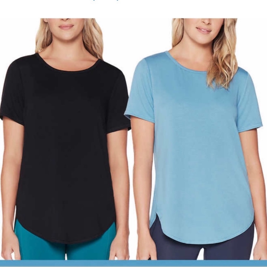 Nwt Skechers Ladies Tunic Tee, 2-Pack Black / Blue - Size M Casual Comfy Active